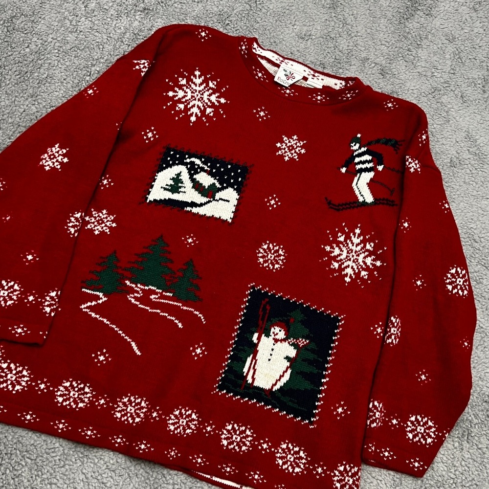Christmas Pullover Nutcracker Womens M Woodland Creatures Pullover‎ USA Gift